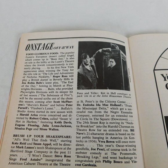 Playbill National Theatre Magazine January 1992 Dancing at Lughnasa Grand Hotel - Picture 6 of 7